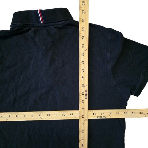Tommy Hilfiger Polo Shirt Men’s Medium Navy Logo Short Sleeve - Picture 6 of 7